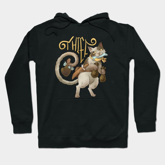 Thief Cat - Videogame RPG Class Hoodie by ClaudiaRinaldi